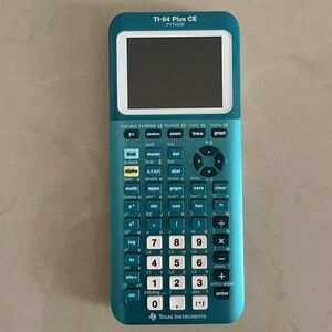 Texas Instruments Graphing Calculator in Teal and White